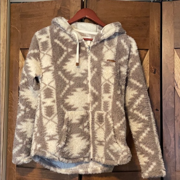 Coats | Fuzzy Aztec Print Zip Up | Poshmark